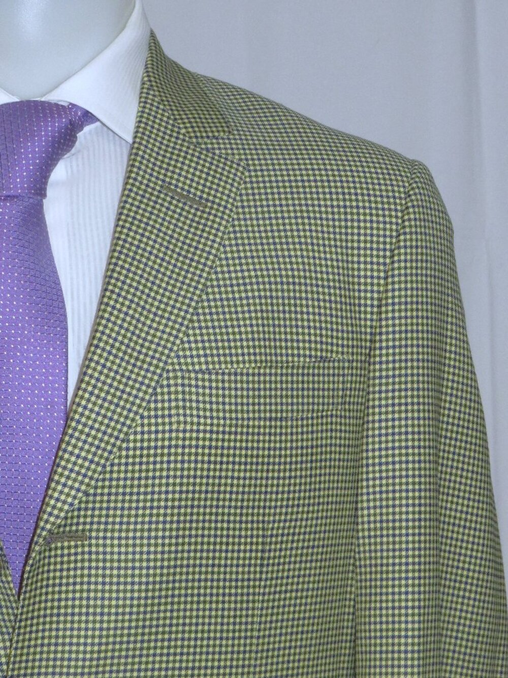 Arnys Paris x Isaia Vintage Green & Black Check Three Button Sport Coat 40R